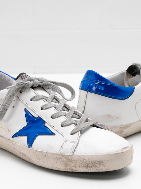 Golden Goose Womens Blue White Superstar Sneakers – Golden Goose Shoes ...