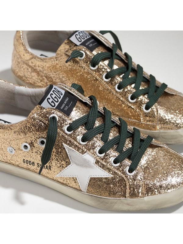 Golden Goose Womens Gold Glitter Sneakers – Golden Goose Shoes Outlet